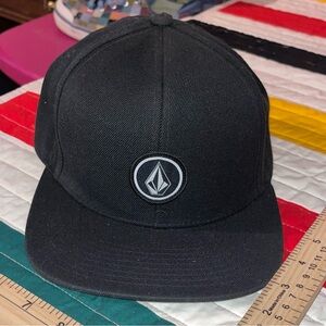 Volcom Black Snapback Hat Stone Logo Patch Adjustable